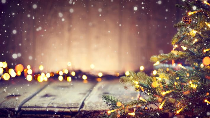 Christmas Holiday Background, Christmas table background with de